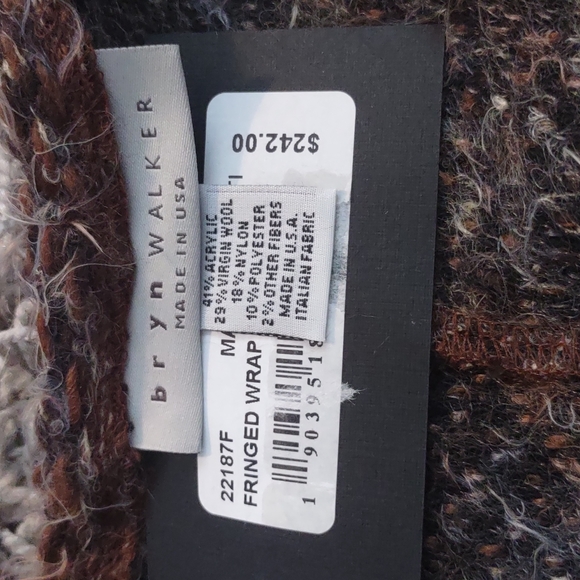 Bryn Walker Fall Poncho Wrap Open Long Fringe Bohemian Sweater Wool Shaggy Coat - Picture 2 of 8